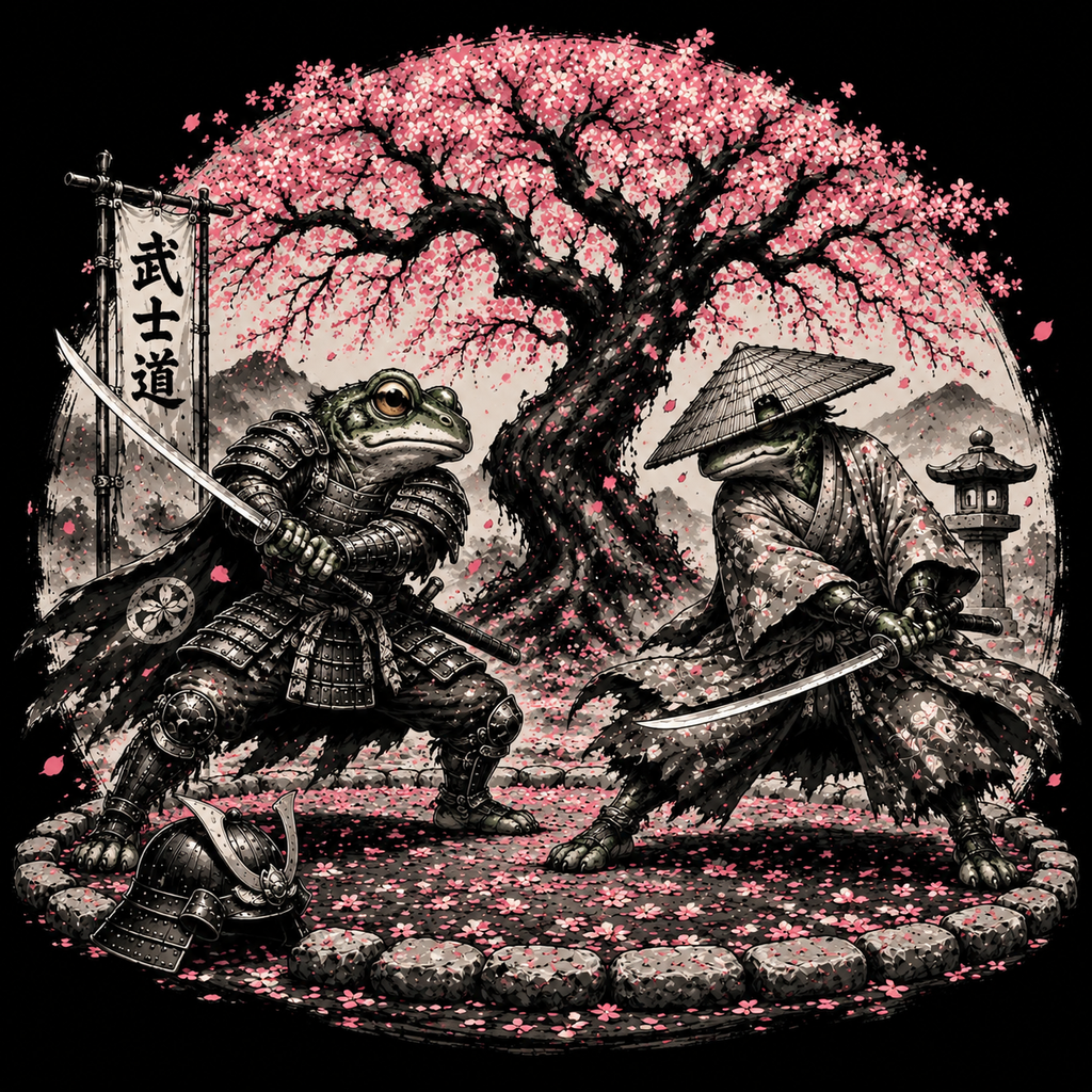 Bushido Blossoms: Frog Samurai