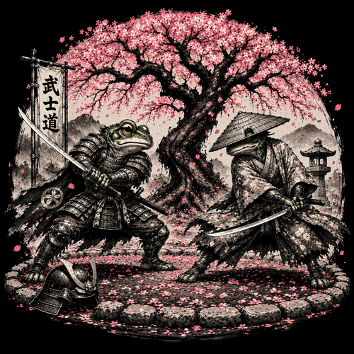 Bushido Blossoms: Frog Samurai